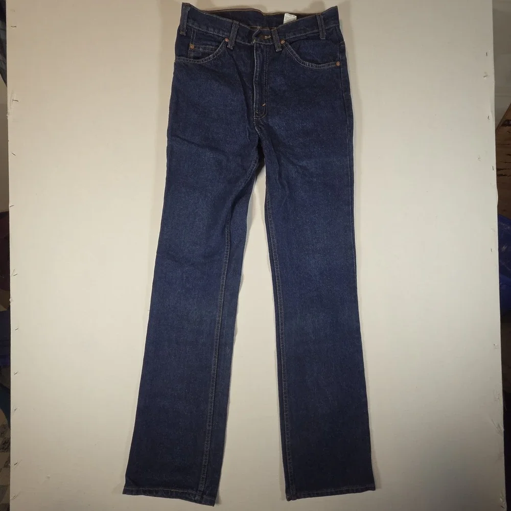 Vintage Levi's Jeans 517 Saddleman Bootcut 32x34 Dark Wash Denim USA Orange Tab